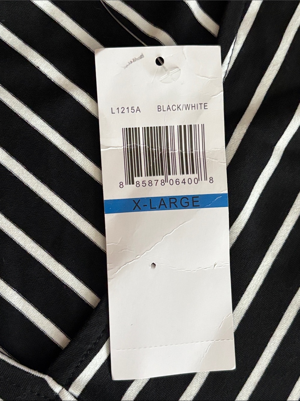 NWT Nina Leonard Black and White Diagonal Stripe Sleeveless Maxi Dress - Picture 3 of 7